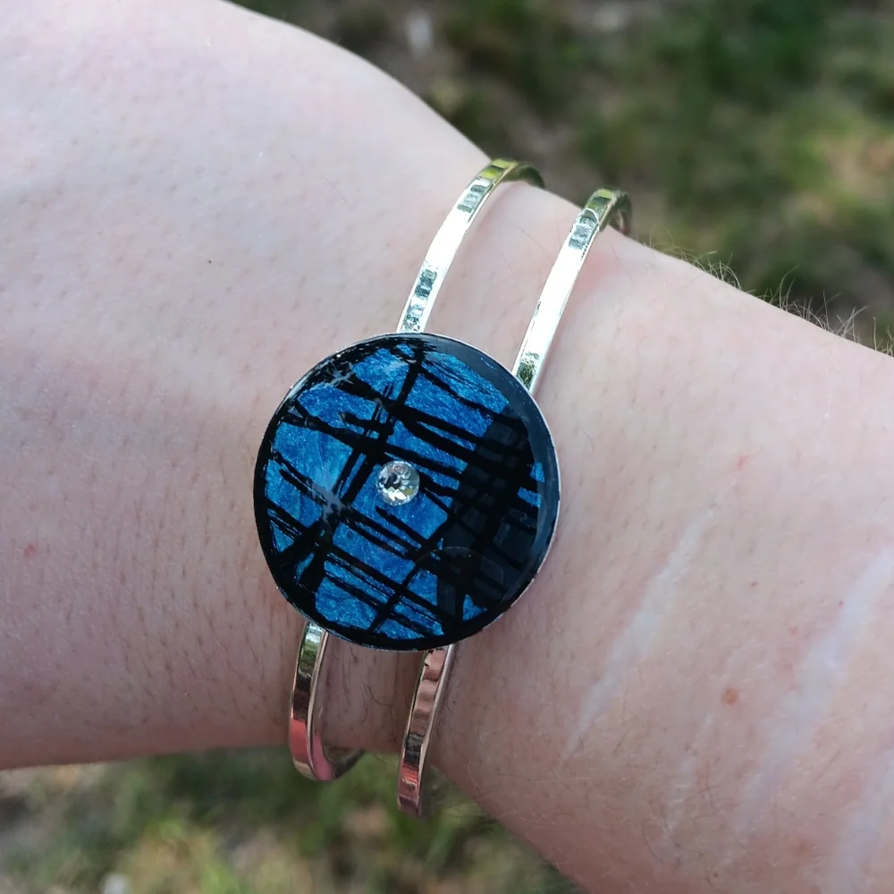 Blue Moonstone Inspired Bracelet Cuff